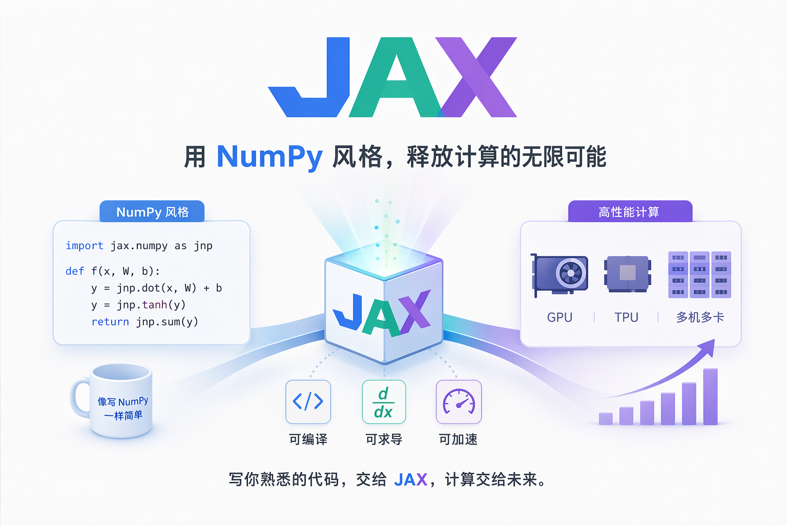 JAX 到底是什么？为什么它能像 NumPy 一样写，却能跑出 GPU 级速度？